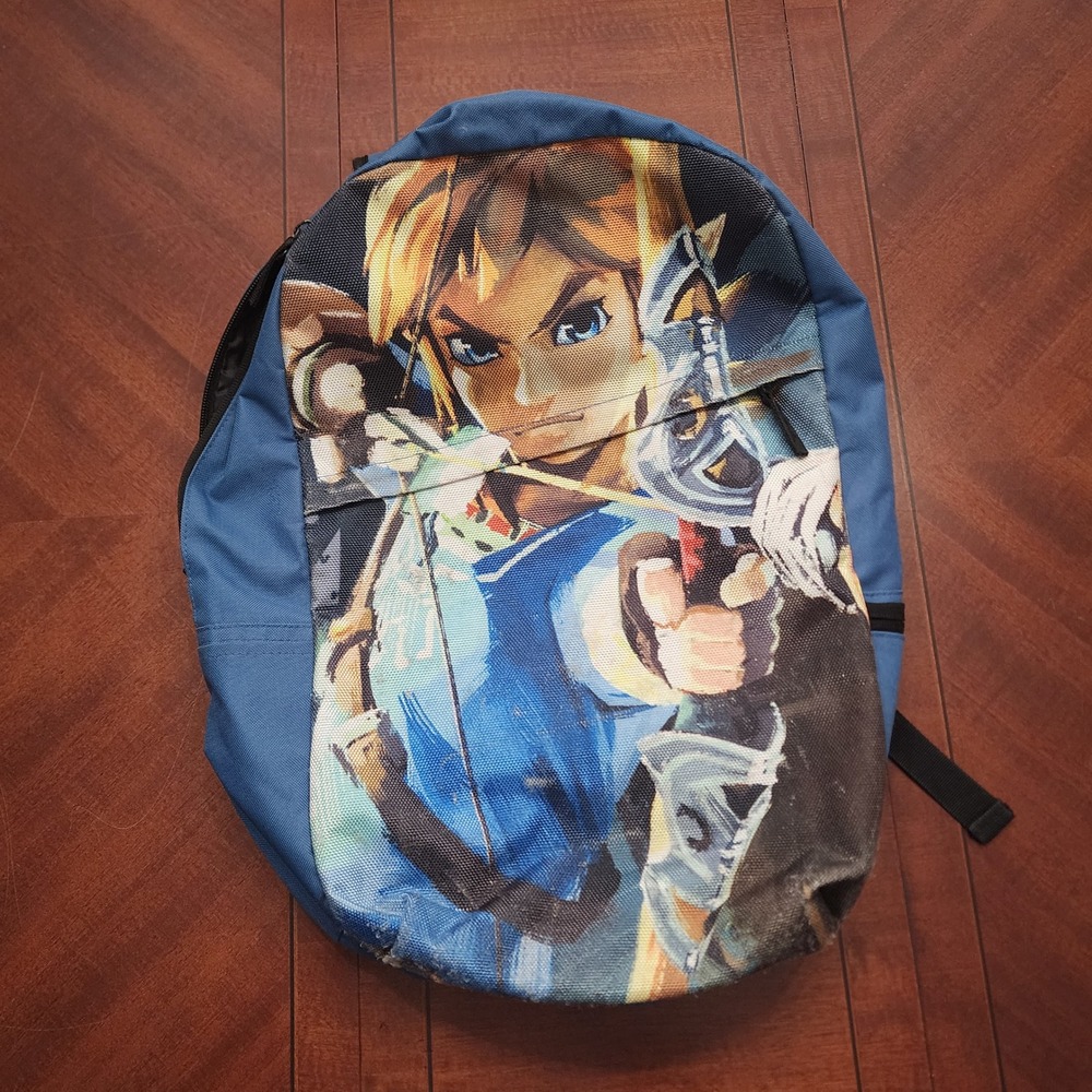 Nintendo Backpack Unisex Large Blue Zelda Breath of the Wild Link Graphic Bag